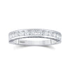 14k White Gold Womens Round Diamond Wedding Band 1/2 Cttw