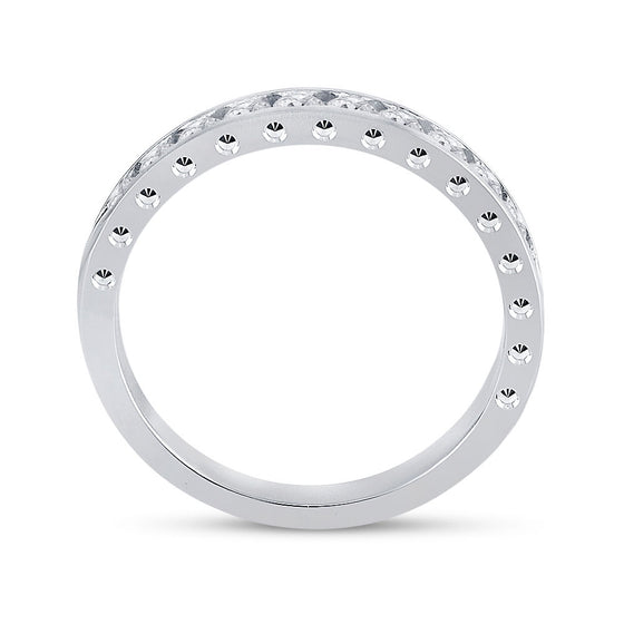 14k White Gold Womens Round Diamond Wedding Band 1/2 Cttw