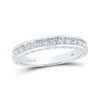 14k White Gold Womens Round Diamond Wedding Band 1/2 Cttw