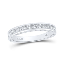  14k White Gold Womens Round Diamond Wedding Band 1/2 Cttw