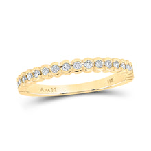  14k Yellow Gold Womens Round Diamond Wedding Single Row Band 1/4 Cttw