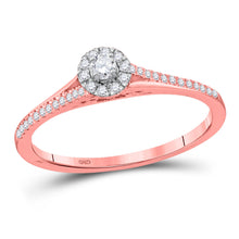  10k Rose Gold Round Diamond Solitaire Bridal Wedding Engagement Ring 1/5 Cttw