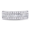 14k White Gold Mens Round Diamond Double Row Zigzag Wedding Band Ring 1/2 Cttw