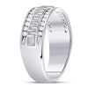 14k White Gold Mens Round Diamond Double Row Zigzag Wedding Band Ring 1/2 Cttw
