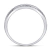 14k White Gold Mens Round Diamond Double Row Zigzag Wedding Band Ring 1/2 Cttw