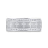 14k White Gold Mens Round Diamond Wedding Cross Band Ring 1/4 Cttw