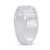 14k White Gold Mens Round Diamond Wedding Cross Band Ring 1/4 Cttw