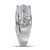 14k White Gold Mens Round Channel-set Diamond Double Row Grecco Wedding Band Ring 1 Cttw