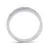 14k White Gold Mens Round Diamond Wedding Cross Band Ring 1/2 Cttw