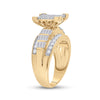 10k Yellow Gold Round Diamond Cluster Bridal Wedding Engagement Ring 1-1/2 Cttw