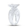 10k White Gold Round Diamond Cluster Bridal Wedding Engagement Ring 1-3/4 Cttw
