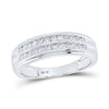 10k White Gold His Hers Round Diamond Cluster Matching Wedding Set 1-1/5 Cttw