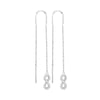 10k White Gold Womens Round Diamond Infinity Threader Earrings 1/6 Cttw