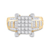 10k Yellow Gold Round Diamond Cluster Bridal Wedding Engagement Ring 7/8 Cttw