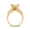 10k Yellow Gold Round Diamond Cluster Bridal Wedding Engagement Ring 7/8 Cttw