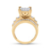 10k Yellow Gold Round Diamond Cluster Bridal Wedding Engagement Ring 1-1/2 Cttw