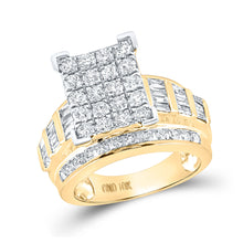  10k Yellow Gold Round Diamond Cluster Bridal Wedding Engagement Ring 2 Cttw