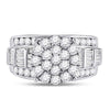 10k White Gold Round Diamond Cluster Bridal Wedding Engagement Ring 2 Cttw