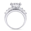 10k White Gold Round Diamond Cluster Bridal Wedding Engagement Ring 2 Cttw