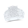 10k White Gold Round Diamond Cluster Bridal Wedding Engagement Ring 2 Cttw