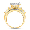 10k Yellow Gold Round Diamond Cluster Bridal Wedding Engagement Ring 2 Cttw