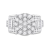 10k White Gold Round Diamond Cluster Bridal Wedding Engagement Ring 3 Cttw