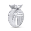 10k White Gold Round Diamond Cluster Bridal Wedding Engagement Ring 3 Cttw