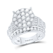  10k White Gold Round Diamond Cluster Bridal Wedding Engagement Ring 3 Cttw