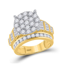 10k Yellow Gold Round Diamond Cluster Bridal Wedding Engagement Ring 3 Cttw