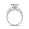 10k White Gold Round Diamond Cluster Bridal Wedding Engagement Ring 7/8 Cttw
