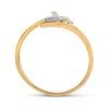 10k Yellow Gold Womens Round Diamond Cross Ring 1/12 Cttw