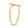 10k Yellow Gold Womens Round Diamond Cross Ring 1/12 Cttw
