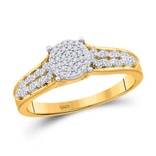  10k Yellow Gold Round Diamond Cluster Bridal Wedding Engagement Ring 1/5 Cttw