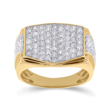  10k Yellow Gold Mens Round Diamond Cluster Ring 2 Cttw