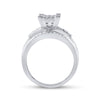 10k White Gold Round Diamond Cluster Bridal Wedding Engagement Ring 1/2 Cttw