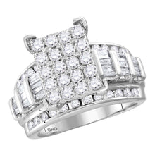  10k White Gold Round Diamond Cluster Bridal Wedding Engagement Ring 3 Cttw