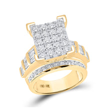  10k Yellow Gold Round Diamond Cluster Bridal Wedding Engagement Ring 3 Cttw
