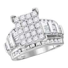  14k White Gold Round Diamond Cluster Bridal Wedding Engagement Ring 4 Cttw