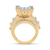14k Yellow Gold Round Diamond Cluster Bridal Wedding Engagement Ring 4 Cttw