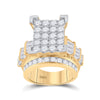 14k Yellow Gold Round Diamond Cluster Bridal Wedding Engagement Ring 4 Cttw