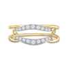 14k Yellow Gold Womens Round Diamond Wedding Wrap Ring Guard Enhancer 1/3 Cttw