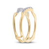 14k Yellow Gold Womens Round Diamond Wedding Wrap Ring Guard Enhancer 1/3 Cttw