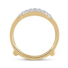 14k Yellow Gold Womens Round Diamond Wedding Wrap Ring Guard Enhancer 1/3 Cttw