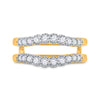 14k Yellow Gold Womens Round Diamond Wedding Wrap Ring Guard Enhancer 1/2 Cttw
