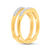 14k Yellow Gold Womens Round Diamond Wedding Wrap Ring Guard Enhancer 1/2 Cttw