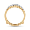 14k Yellow Gold Womens Round Diamond Wedding Wrap Ring Guard Enhancer 1/2 Cttw