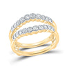 14k Yellow Gold Womens Round Diamond Wedding Wrap Ring Guard Enhancer 1/2 Cttw