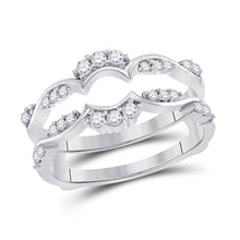  14k White Gold Womens Round Diamond Wrap Ring Guard Enhancer 1/3 Cttw