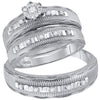 10k White Gold His Hers Round Diamond Solitaire Matching Wedding Set 1/4 Cttw