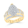 10k Yellow Gold Diamond Oval Cluster Bridal Wedding Engagement Ring 2 Cttw